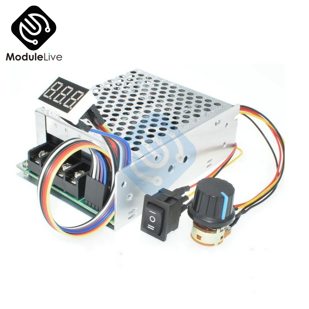 10V-55V PWM Brushed DC Motor Speed Controller CW CCW Reversible Switch with Digit Display 100 x 76 x 28mm DC Speed Controller 