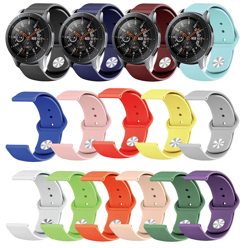 Ремешок силиконовый для Samsung Galaxy Watch Active цветной браслет Gear S2 S3 Amazfit Bip 20 мм 22 42 46 |