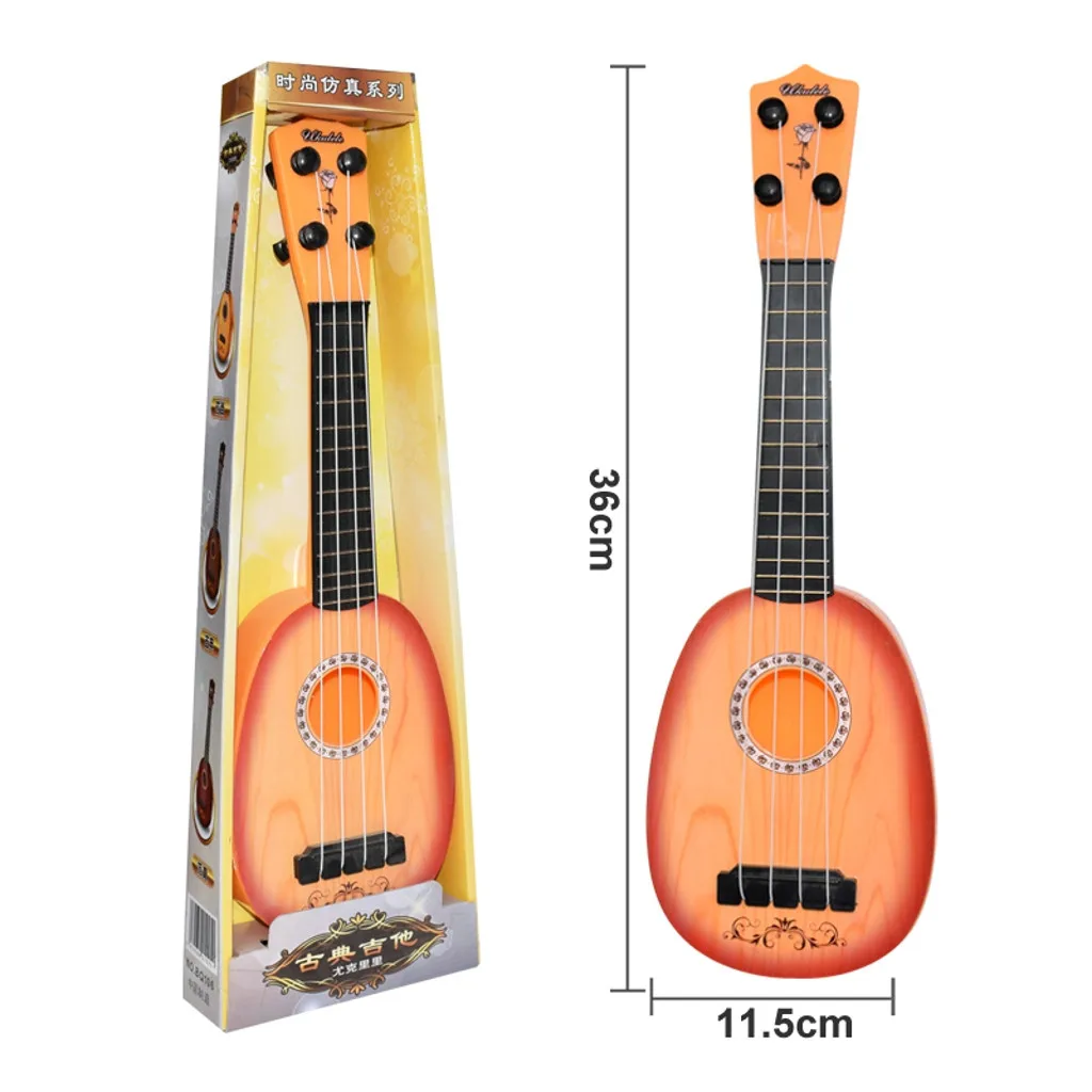 Детская пластиковая игрушка крепкая укулеле нетоксичный музыкальный инструмент Дошкольная музыкальная гитара игрушка новые подарки для ребенка