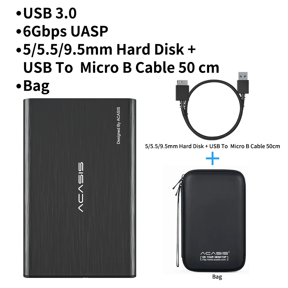 sata hard drive box Acasis 2.5 Inch SATA HDD Case USB 3.0 Hard Drive Enclosure for SSD Type C 3.1 External HDD Enclosure Support UASP for 7-9mm Disk external hard drive case HDD Box Enclosures