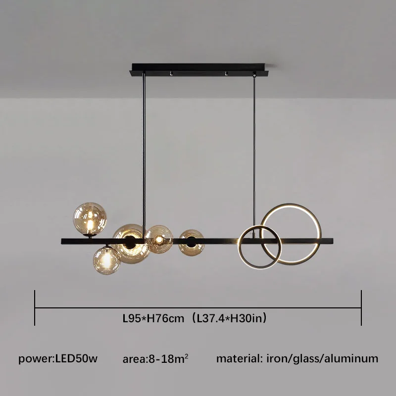 globe chandelier 2022 Modern Black LED Chandeliers for The Home Kitchen Dining Living Room Table Hanging Ceiling Led Pendant Lamp Indoor Lighting vintage chandelier Chandeliers