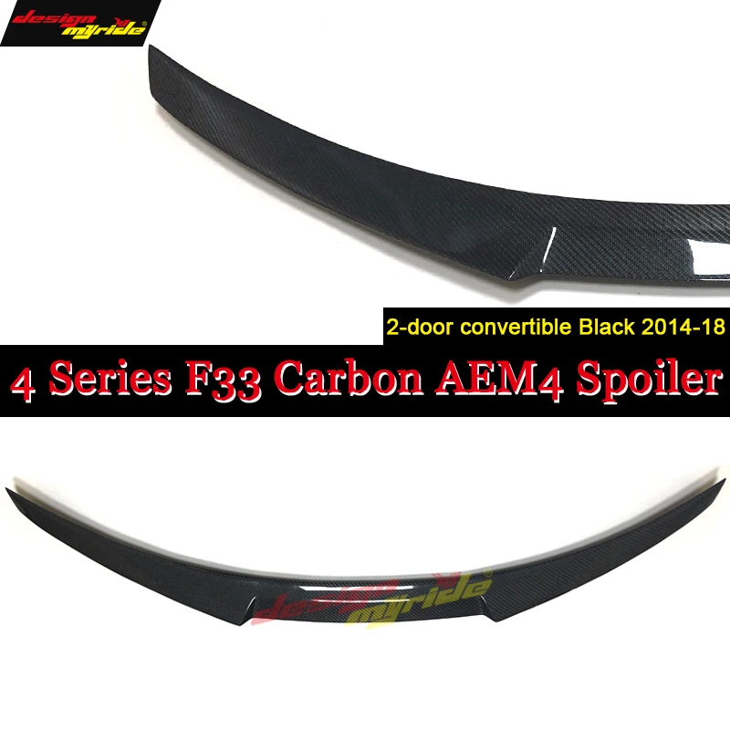 

For BMW F33 2DR Convertible 4 Series Rear Trunk High Kick Spoiler Duckbill Wing Carbon Fiber M4 Look No Drill/Direct Stick 14-18