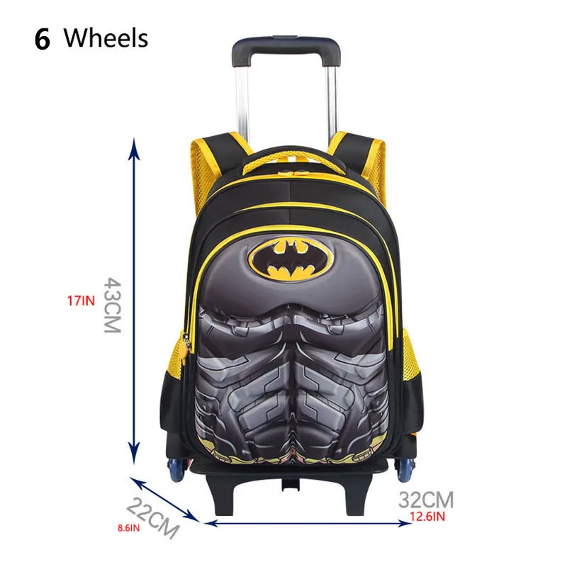Детские школьные сумки на колесиках для мальчиков и девочек; детские школьные сумки на колесиках; школьная сумка на колесиках; съемный багажный рюкзак - Цвет: 6 wheels6