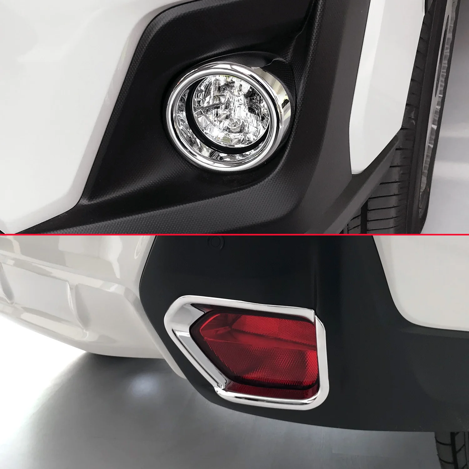 

Front & Rear Fog Light Cover For 2018 2019 Subaru XV Crosstrek Bumper Reflector Surrounds Accessories