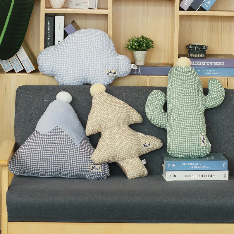 

Cute Plush Pillow Custom Mountain Christmas Tree Cloud Car Sofa Pillowcase Sleeping Back Cushion Soft Stuffed Doll Xmas Gift