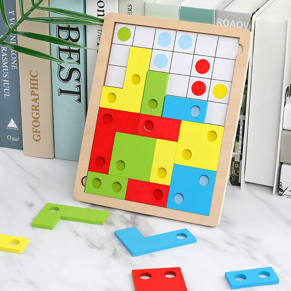 Деревянные головоломки Tangram настольная игра умная тренировка игрушка для детей, для ребенка, обучающие игрушки