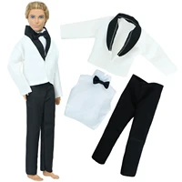 Lot Style 1 ensemble costume d'affaires quotidien tenues pantalon + chemise manteau veste hommes vêtements pour 30 cm accessoires de poupée bébé fille garçon jouets 4