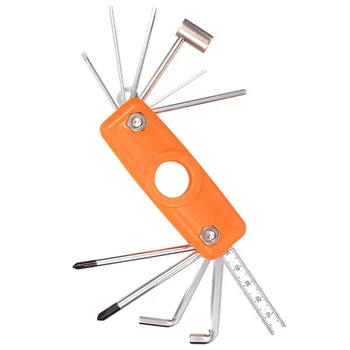 

11 in 1 Metal Repair Tool Portable Foldable Measuring Screwdriver Bass Maintenance Wrench Adjustable Scale for Electric Guitar