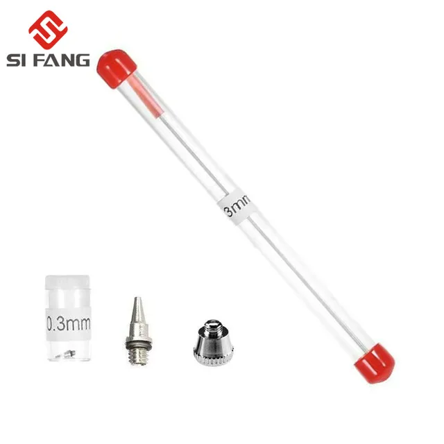 Set 3 Ugelli Per Aerografo In Acciaio Inox – 0.2mm, 0.3mm, 0.5mm Con Contenitore, Ricambi Universali - 5