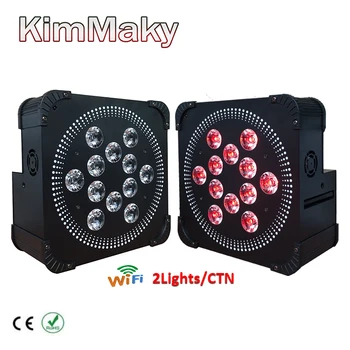 

2PC/Lot with WIFI IR 12x18W RGBAW-UV 6in1 Wireless Battery Power LED uplight Rechargeable Battery Powered Wireless DMX LED PAR