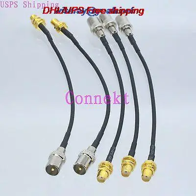 

DHL/EMS 100pcs Cable 6inch IEC PAL DVB-T male to SMA female bulkhead RG174 jumper cable-A2