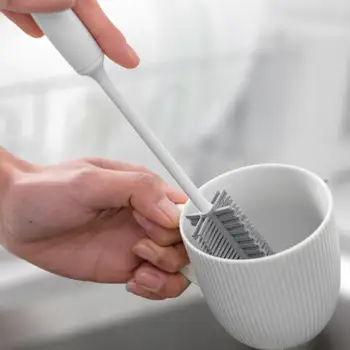 

Household Silicone Glass Cleaning Brush Long Handle Cup Brush Household Tea Kitchen Wash Cup Sponge Brush Kitchen Supplies