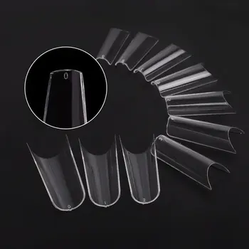 

500pcs/Box Half Full Cover False Nails Clear Natural Fake Fingernail Artificial Nail Art Tips Finger Salon DIY