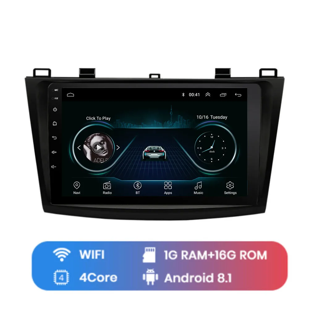 4G LTE Android 8,1 для MAZDA 3 2010 2011 2012 2013 Мультимедиа стерео автомобильный dvd-плеер навигация gps радио - Цвет: WIFI (1G 16G)