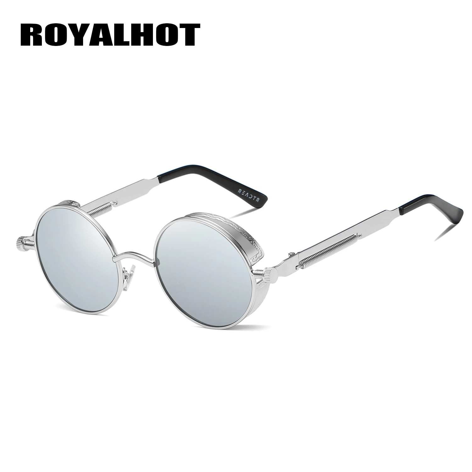 RoyalHot, мужские, женские, поляризационные, Круглый, Ретро стиль, оправа, солнцезащитные очки, для вождения, солнцезащитные очки, оттенки, Oculos masculino, мужские, p1008 - Цвет линз: Silver