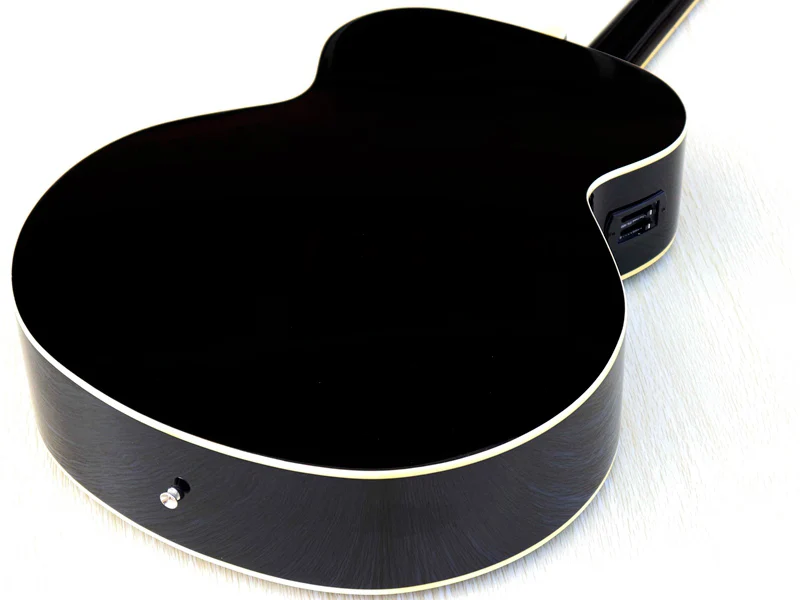Высокий блеск 4 струны черный цвет электрическая акустическая бас гитара 43 дюймов полный размер 24 Лады с эквалайзером хорошее качество
