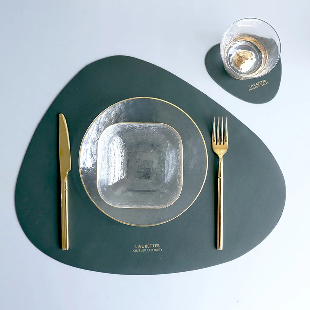 Кожаный коврик, водонепроницаемый, маслостойкий, изоляционный, Настольный коврик, коврик, подложка под стол, подставки для напитков, кухонные, домашний декор