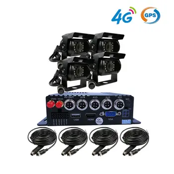 

4CH GPS 4G 1080P 512GB SD Car Mobile DVR MDVR Video Recorder Remote View Via Phone PC Realtime Monitor