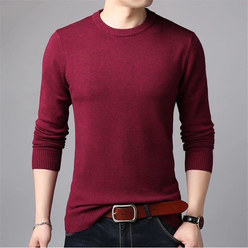 Spring And Autumn Men's Pullovers Solid Color Thin Sweater Men Simple Style O-neck Thin Male Clothing Underwear 4
