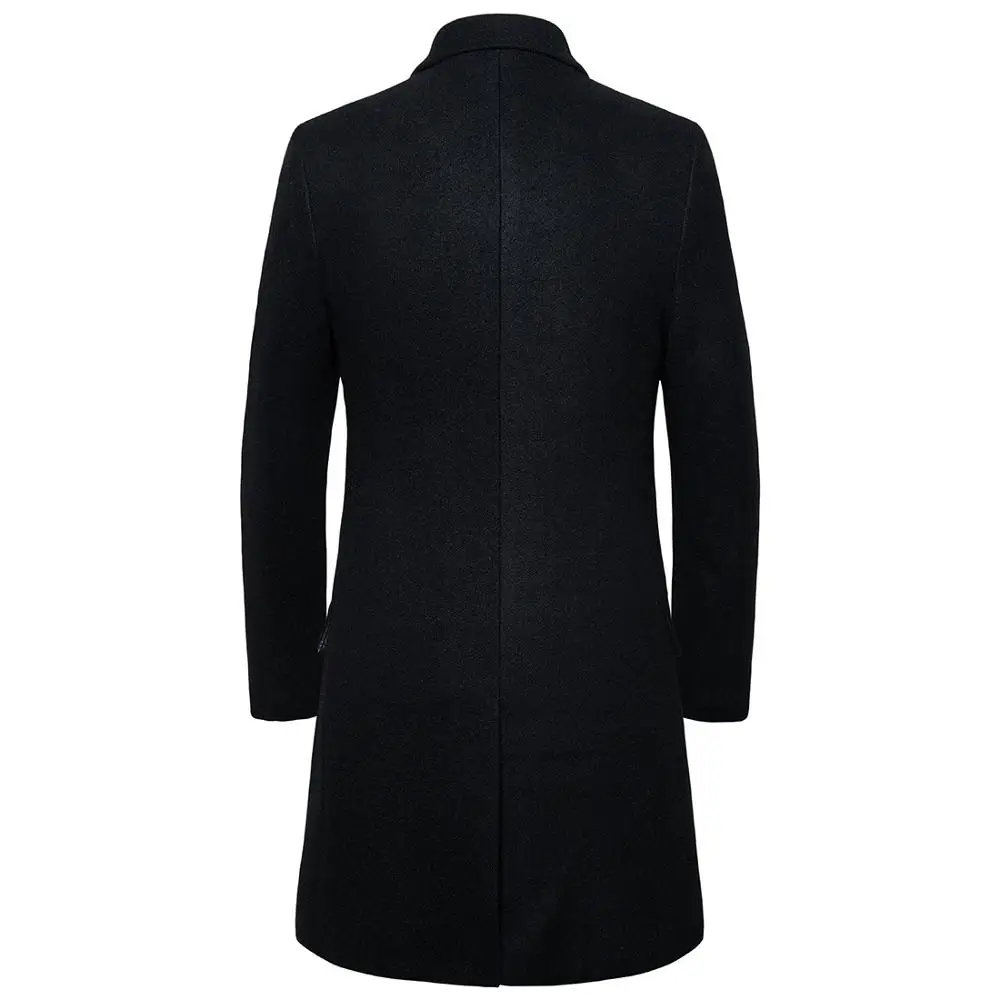 Осень и зима в длинном абзаце высокого качества саморазвитие большой размер шерстяное модное Трендовое пальто Мужская куртка
