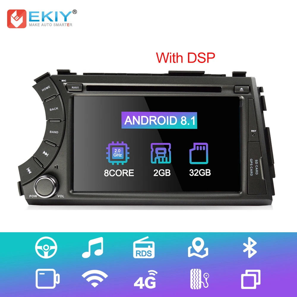 Автомагнитола EKIY 7 ''IPS DSP Android 8 1 для Ssangyong Kyron Actyon DVD плеер 2 Din ядер GPS Navi стерео