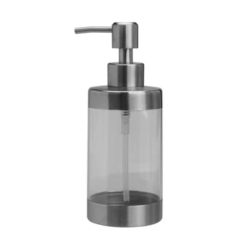 

350ML Hand Soap Dispenser Stainless Steel Liquid and Lotion Container with Pump for Kitchen and Bathroom