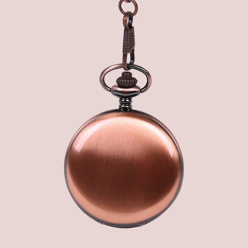 Карманные часы с necklace ем карманные гладкие и Яркие модные ретро двухсторонние карманные часы серебряные часы два цвета на выбор
