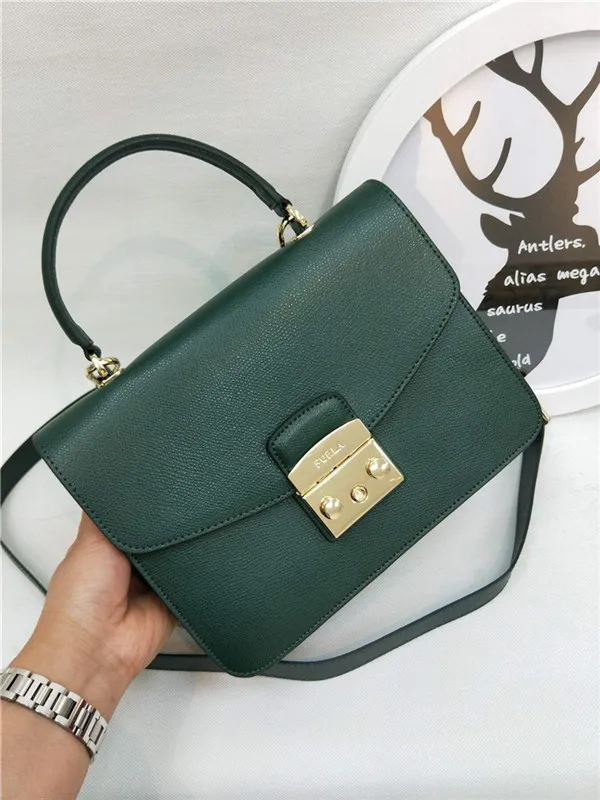 Оригинальные женские сумки FURLA, высокое качество, большие размеры, женские сумки из меха, зеленый цвет, размер 23 см* 8 см* 17,5 см