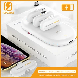 Finger Pow Mini Magnetic Fingerpow Charging Power Bank Emergency Mobile Power Portable Magnetic Fast Charger Finger Power Bank