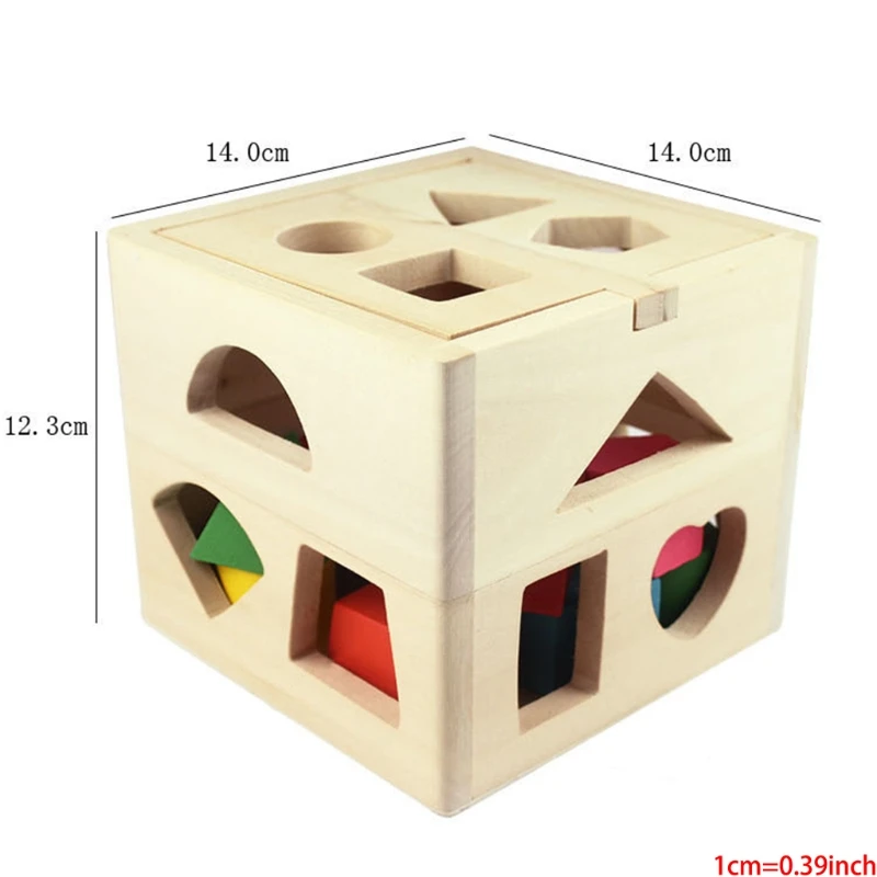 2021 New Wooden cube toy cube puzzle baby plug-in box