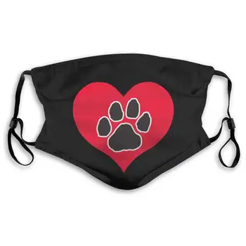 

Paw Print Heart Unisex Anti-Pollution Mask Dust Mask with Filter Mask Black