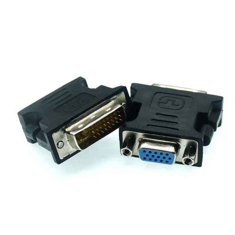 DVI-I 24 + 5 Pin DVI в VGA штекер-гнездо адаптер видеоконвертера для ПК ноутбука