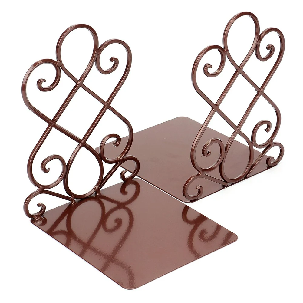 

1pair Student Book End Holder Stationery Kids Documents School Home Office Iron Stand Storage Desktop Organizer Support Shelf
