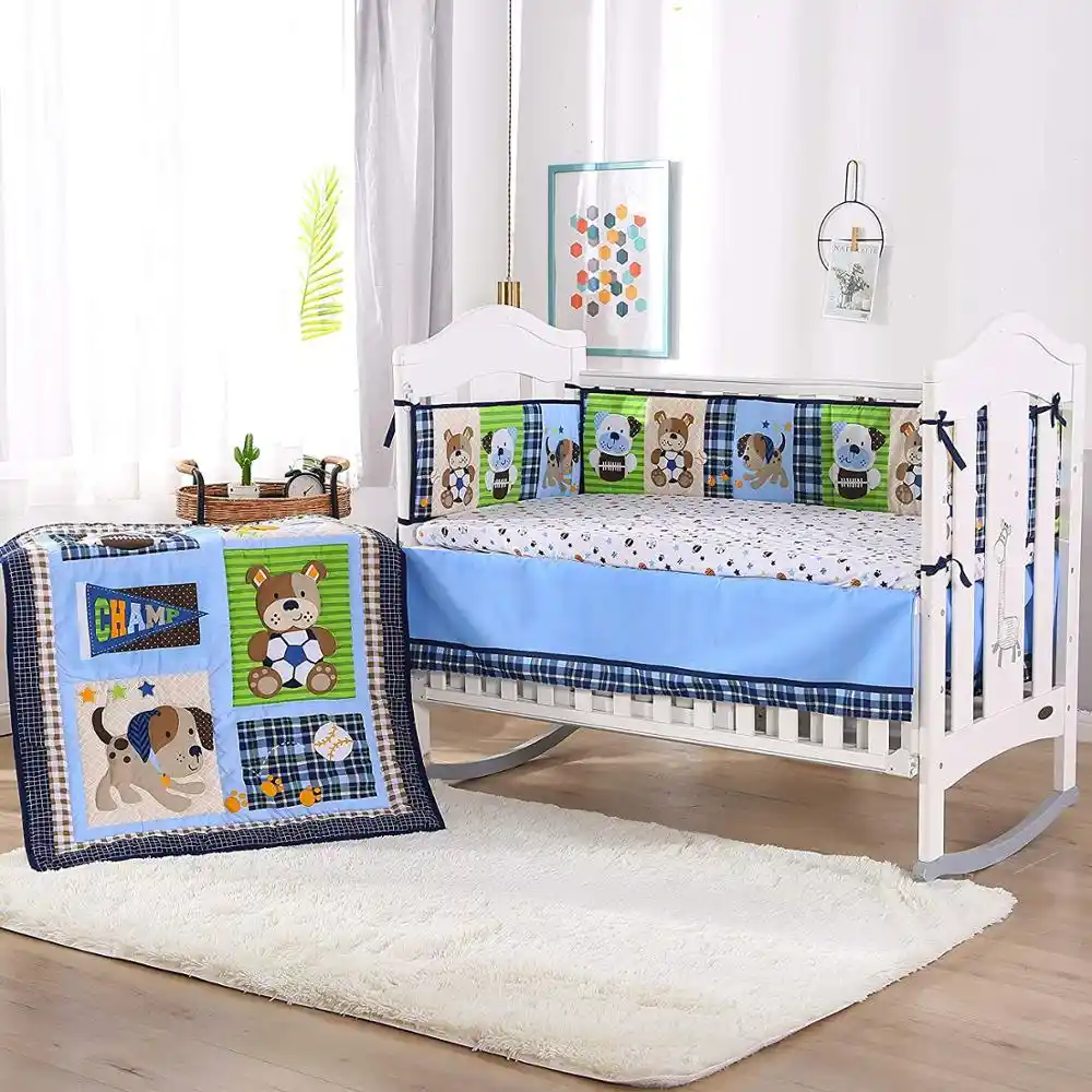 cot bedding and curtains