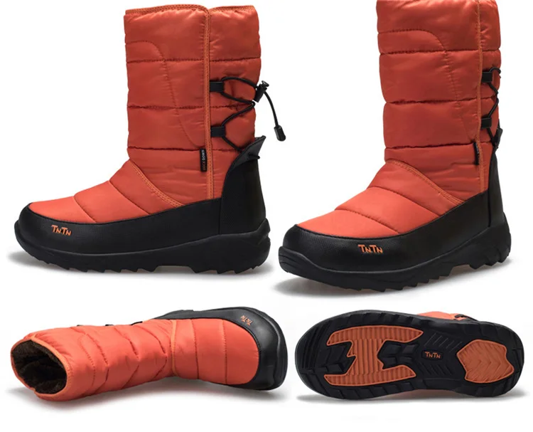 Мужские и женские теплые зимние ботинки на утином пуху; водонепроницаемая обувь; зимние женские ботинки для катания на лыжах; высокое качество; Новинка для отдыха
