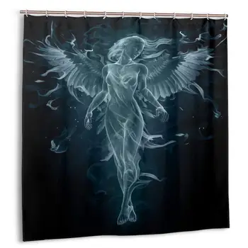

Fantasy Nude Girl Concise Black Night Scenery Shower Curtain Polyester Waterproof 12 Hooks Fabric Modern Bathroom Home Decor Set