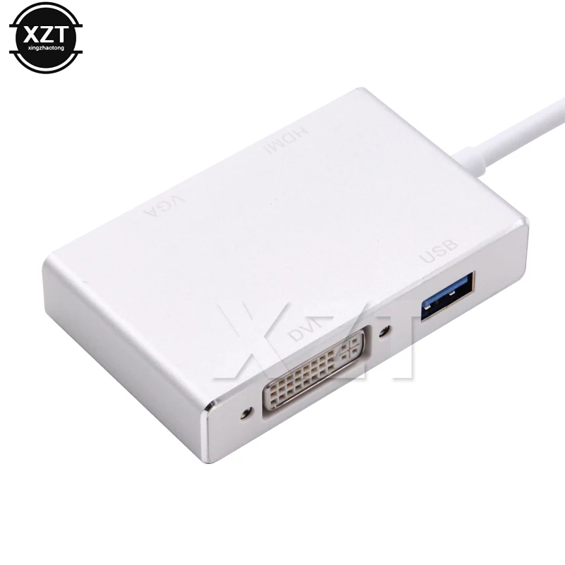 4 в 1 type c адаптер USB C type C к HDMI VGA DVI USB C 3,0 OTG адаптер конвертер сплиттер кабель для ноутбука huawei Macbook