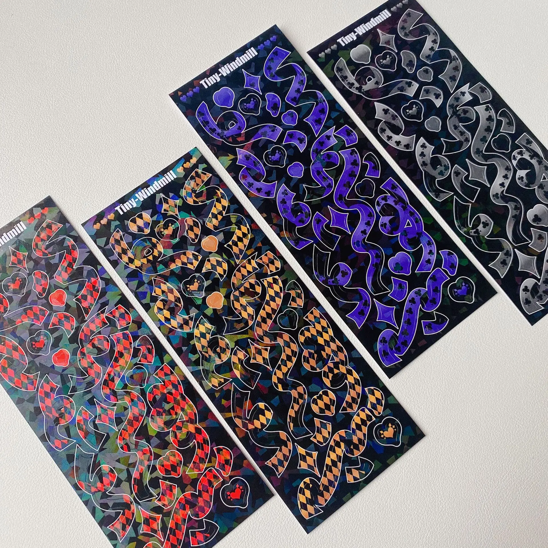 Korean Ins Colorful Ribbon Laser Sticker DIY Scrapbooking Idol Card Album  Deco Couple Gift Kawaii Stationery Decorative Stickers