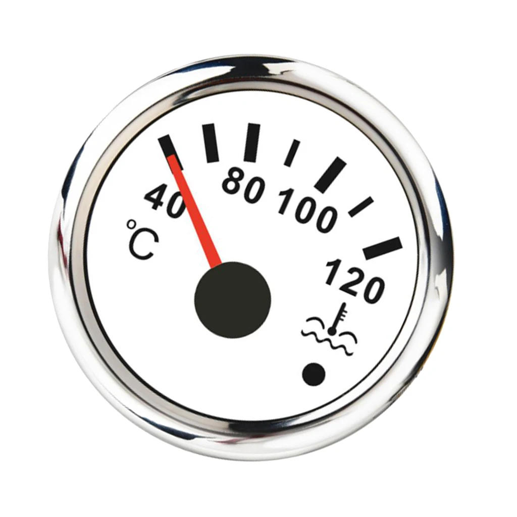 Car 2'' 52mm Water Temp Gauge Meter Temperature LED Backlight Light, Dust and Waterproof Rating IP67, 316 Stainless Steel