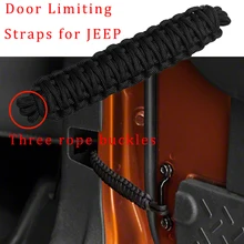 2 шт черные дверные ограничительные ремни сверхмощные ремни для Jeep Wrangler JK YJ TJ 07-19