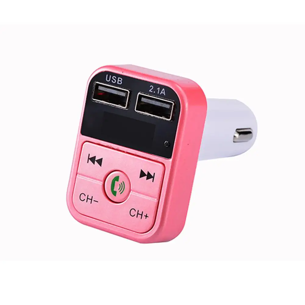 Adeeing Bluetooth fm-передатчик Автомобильный MP3 аудио музыкальный плеер 5 цветов двойной USB Радио модулятор Автомобильный комплект - Название цвета: Pink