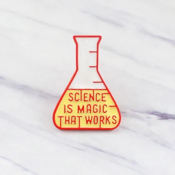 

Creative cartoon "science is feasible" test bottle science experiment brooch shirt backpack jewelry friend jewelry gift