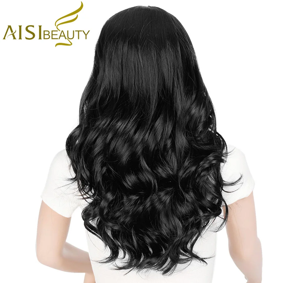 AISI BEAUTY Ombre Long Wavy Wig Synthetic Hair Wigs For Women Cosplay/Party Black Brown Blonde/Grey High Density Heat Resistant 2 AISI BEAUTY Ombre Long Wavy Wig Synthetic Hair Wigs For Women Cosplay/Party Black Brown Blonde/Grey High Density Heat Resistant 2