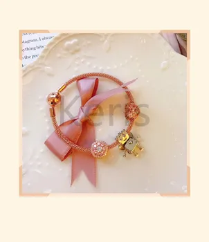 

High Quality Reproduction 1:1 100%925 Sterling Silver Rose Gold Robot Bracelet Free Shipping