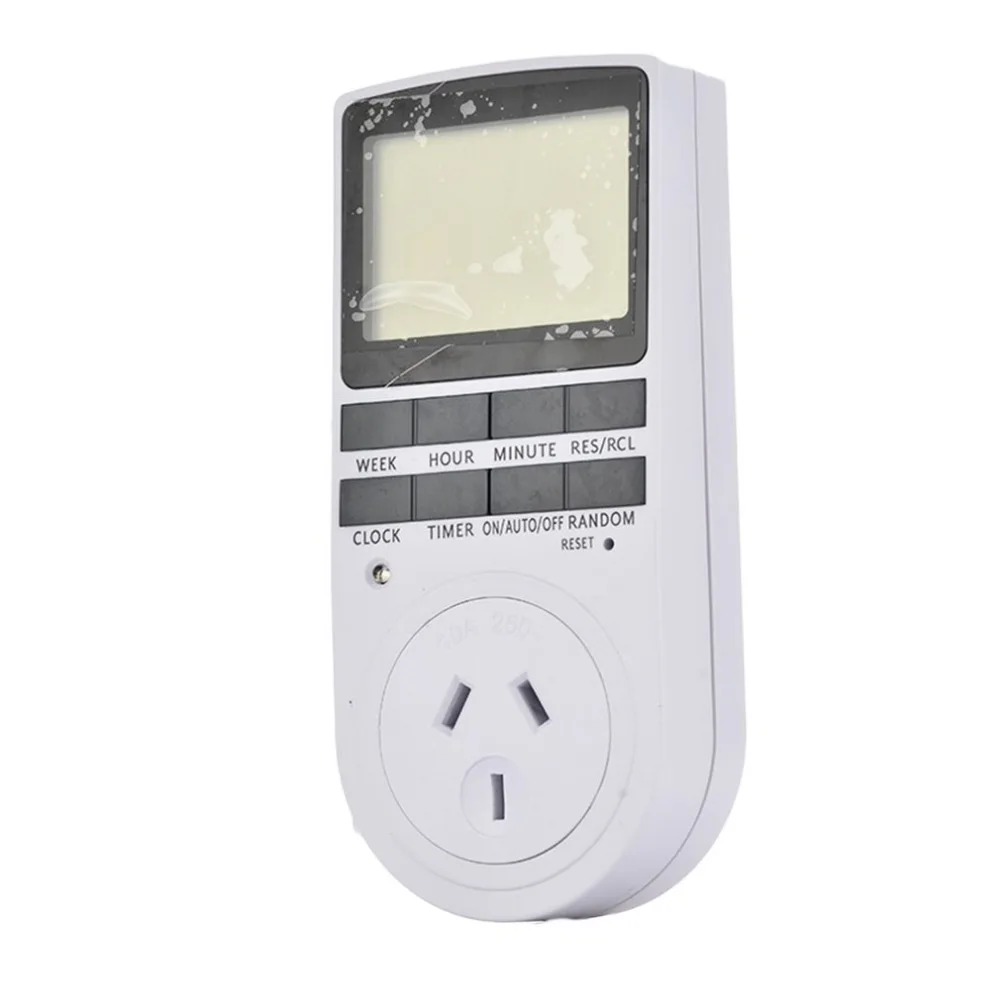 

KWE-TM02 Electronic Digital Timer Switch Plug Kitchen Timer Outlet 230V 50HZ 7 Day 12/24 Hour Programmable Timing Socket