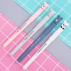 Bolígrafo de Gel de dibujos animados Kawaii, bolígrafo borrable, material de oficina, papelería para estudiantes, 3 uds.