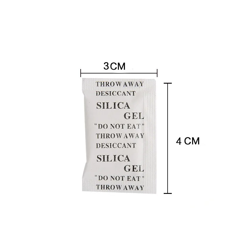 Non-toxic Silica Gel Desiccant 100 Packs Damp Moisture Absorber Dehumidifier for Room Kitchen Clothes Food Storage Home Supplies