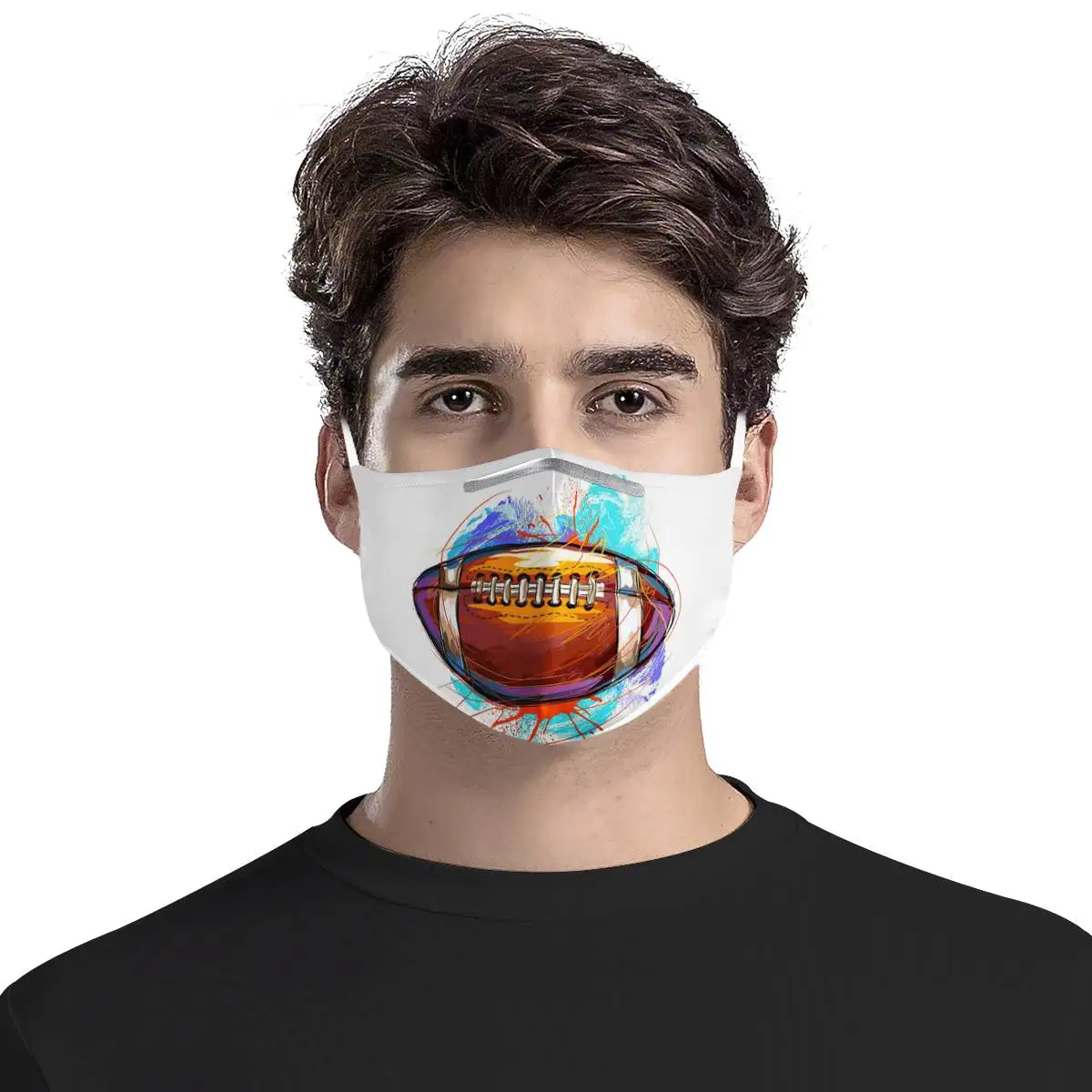 

Rugby team logo pattern custom 4Pcs Filter Masks Carbon Insert Anti-dust Anti-infection Mask Reusable outdoor sports scarf mask