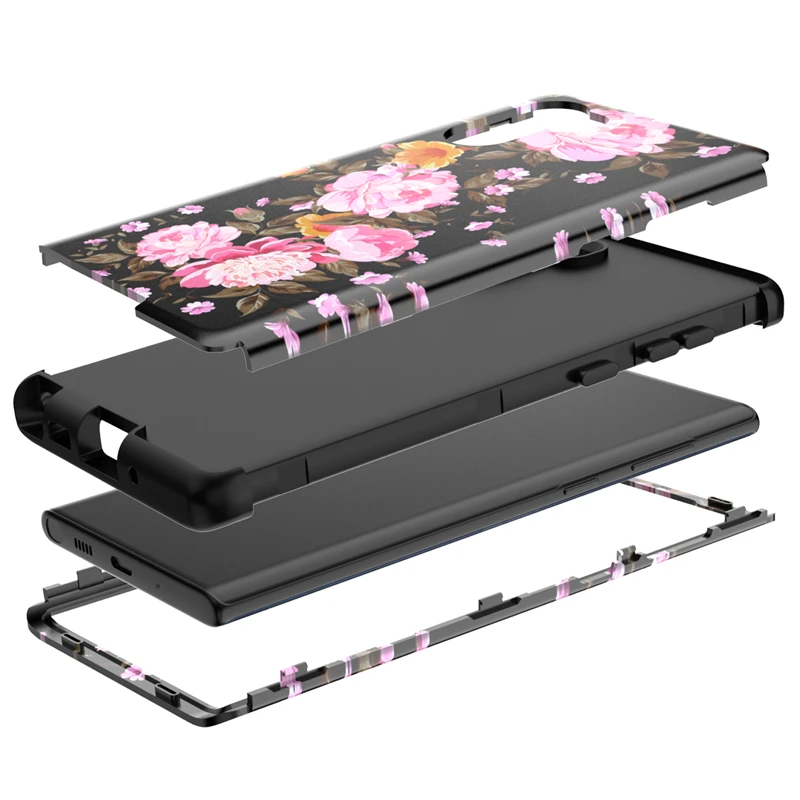 Цветочный Рисунок Примечание 10 Pro Чехол для samsung Galaxy Note10+ Note10 плюс с цветочным узором чехол сумка для мобильного телефона чехол под мрамор Капа