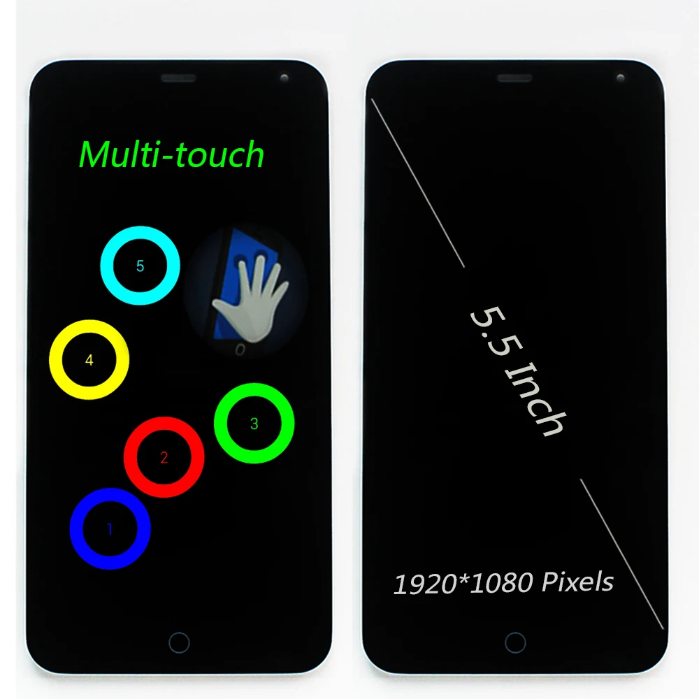 

100% Tested LCD display for Meizu M1 Note 5.5 inch 1920*1080 Touch screen digitizer Assembly Black Color Frame +Free Tools